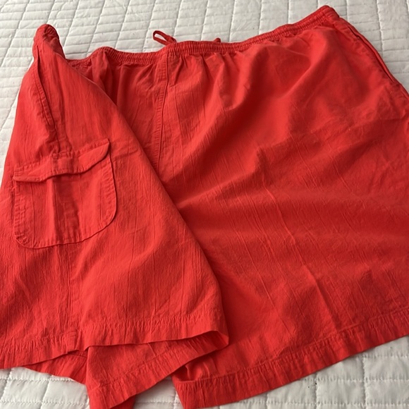 100% Cotton Orange Full Leg Shorts w/ Cargo Pocket & Elastic Drawstring Waist - Picture 7 of 7